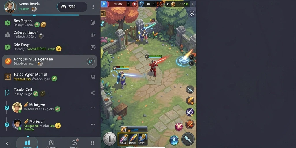 Screenshot menampilkan fitur sosial untuk interaksi antar pemain.