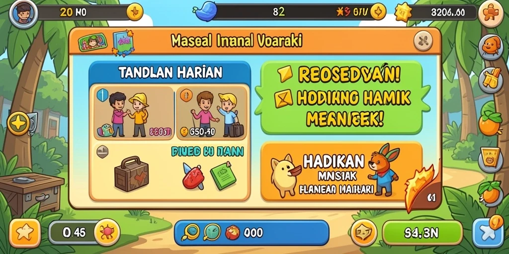 Tangkapan layar ketiga menggambarkan misi harian yang menantang.